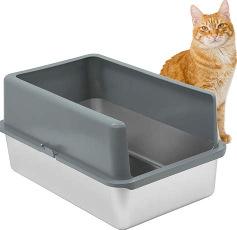 iprimio enclosed sides stainless steel xl cat litter box|stainless steel kitty litter box.